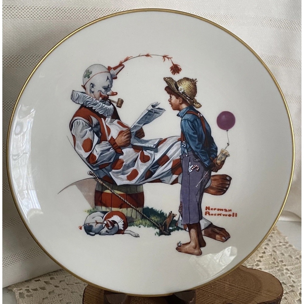 Norman Rockwell The Idol Collector Plate Gorham Fine China Limited Edition Clown